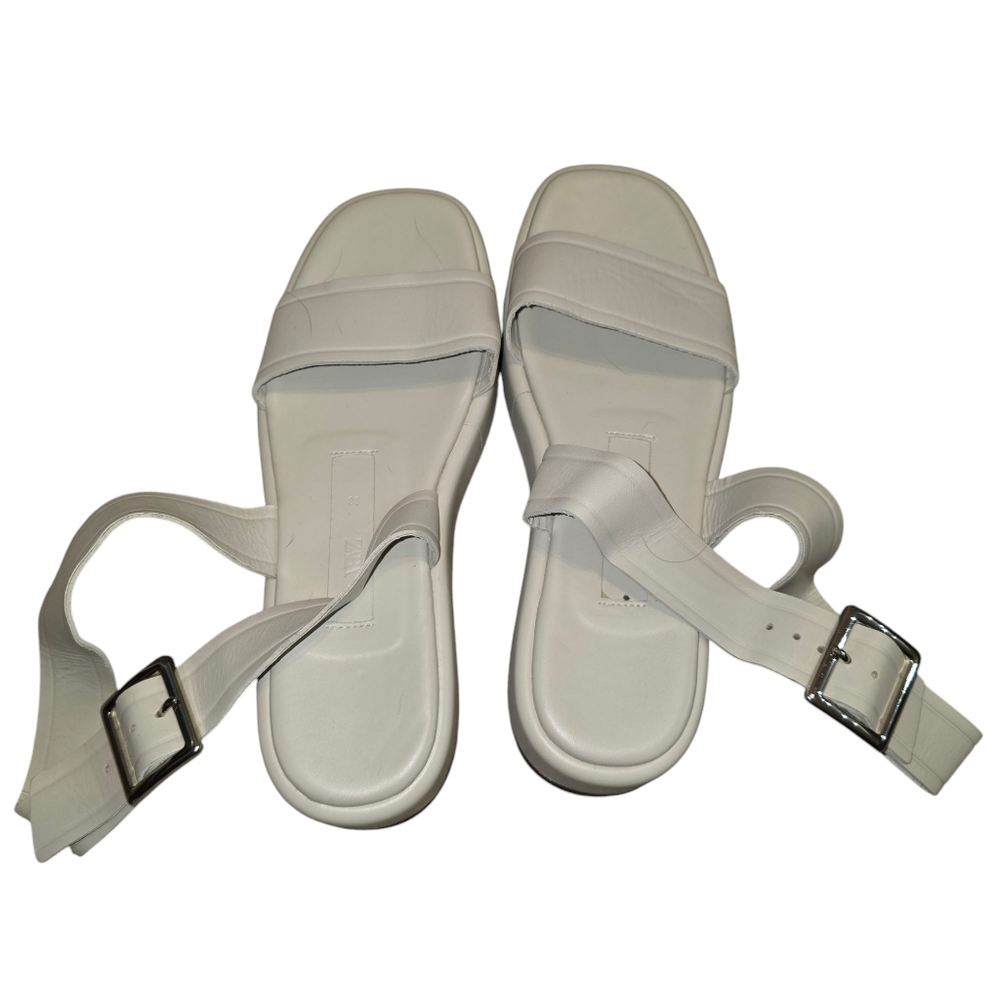 Zara cream leather platform sandals - size 38